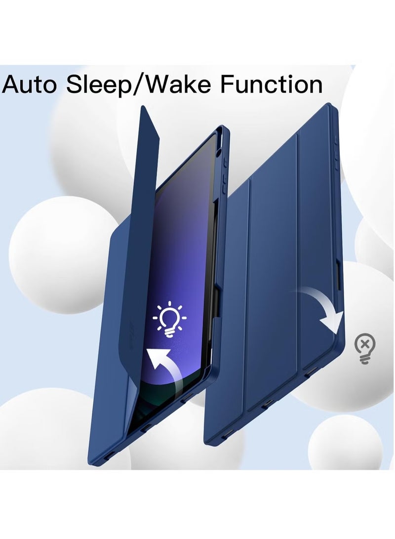 ELTRAZONE حافظة سامسونج جالاكسي تاب S10 بلس 12.4 بوصة مع حامل قلم S – واقي ناعم من TPU مع تصميم ثلاثي الطيات، غطاء واقي، استيقاظ/نوم تلقائي، دعم شحن قلم S، أزرق - Image 5