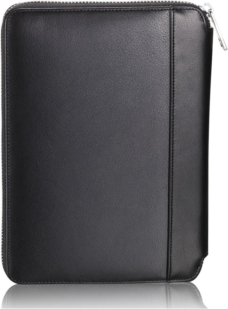 HISCOW Leather Junior Padfolio for Men & Women with Pen Loop, Italian Calfskin, Business Portfolio Notebook Folder (Zippered Black) - Image 3