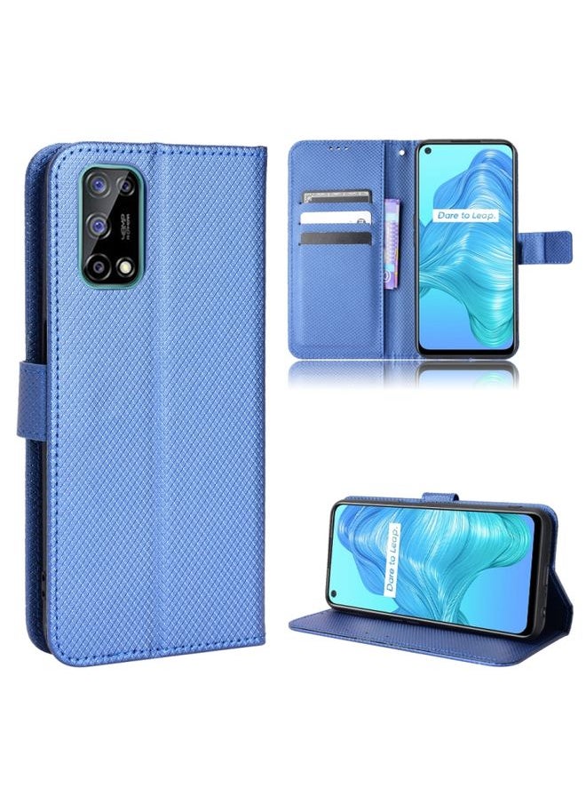 HuHa Case Cover For Realme V5 5G / Q2 / 7 5G Diamond Texture Leather Phone Case Blue 
