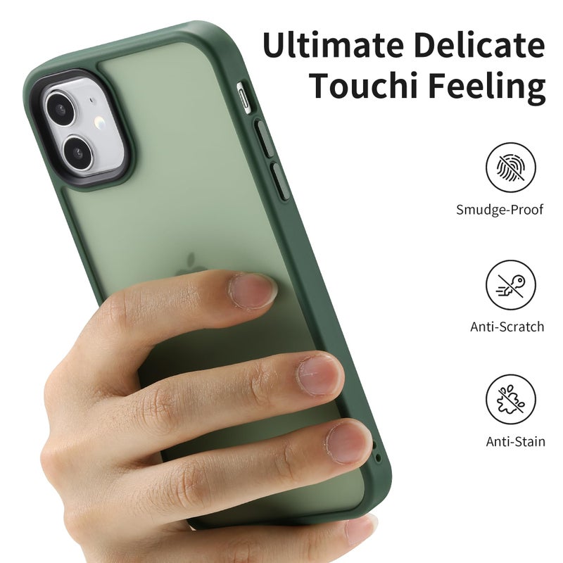 Yriklso for iPhone 11 Phone Case, Shockproof for iPhone 11 Case, Military Grade Drop Protection, Protective Hard Back Slim Translucent Case for iPhone 11 6.1'', Frosted Green - Image 4