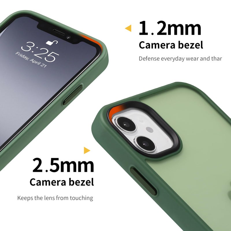 Yriklso for iPhone 11 Phone Case, Shockproof for iPhone 11 Case, Military Grade Drop Protection, Protective Hard Back Slim Translucent Case for iPhone 11 6.1'', Frosted Green - Image 5