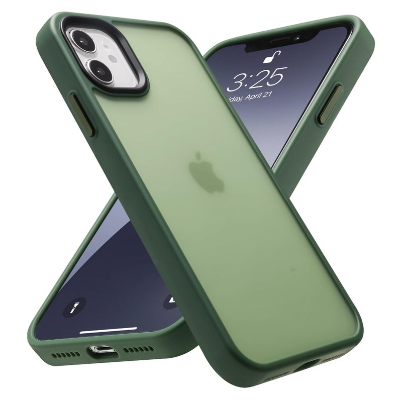 Yriklso for iPhone 11 Phone Case, Shockproof for iPhone 11 Case, Military Grade Drop Protection, Protective Hard Back Slim Translucent Case for iPhone 11 6.1'', Frosted Green - Image 1