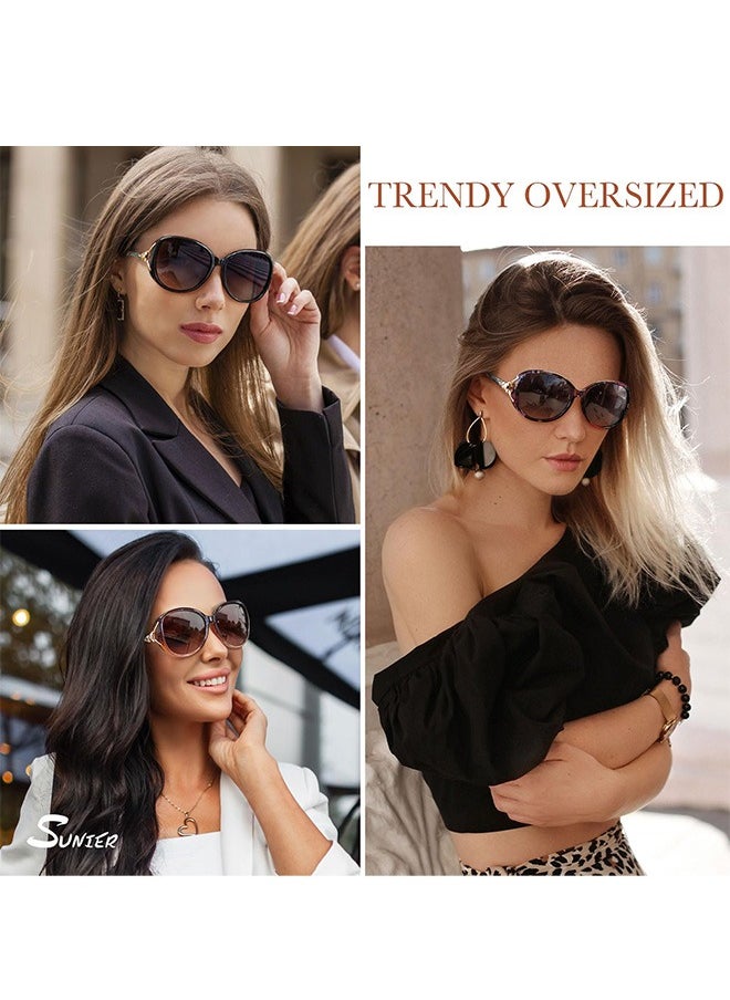 AZorb Sunglasses Women Diamond Decoration Fashion Oval Women's Sun Glassess Accessories for Ladies Travle Outdoor Driving UV Protection Shades Brown..  - Image 4