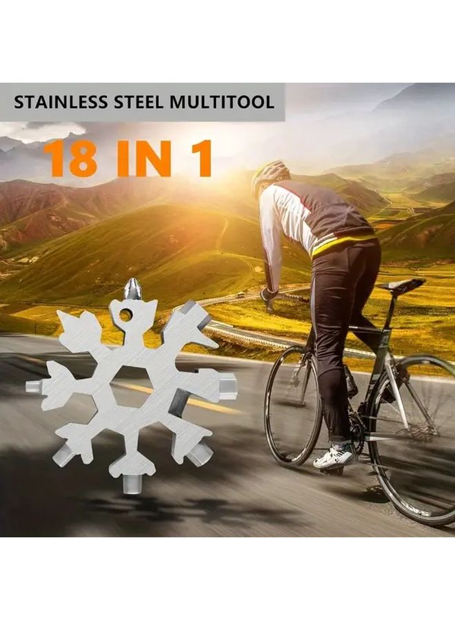 Snowflake Multitool Silvery Keychain Hex Phillips Flat Head Screwdriver Bits Compact Durable EDC Gear Gift - Image 3