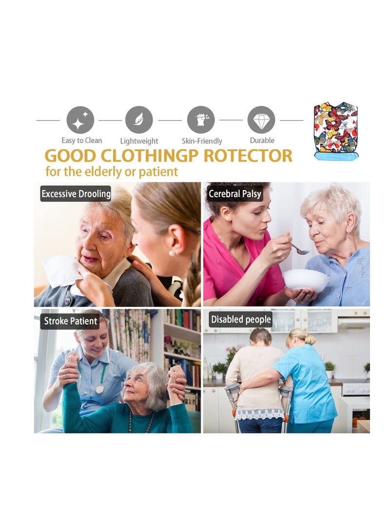 Excefore Waterproof Washable Adult Bibs for Elderly Women, Reusable Large Adult Bibs for Eating with Snaps, Feeding Bibs for Adults Senior Citizens with Crumb Catcher, Designed for Comfort and Convenience - Image 4