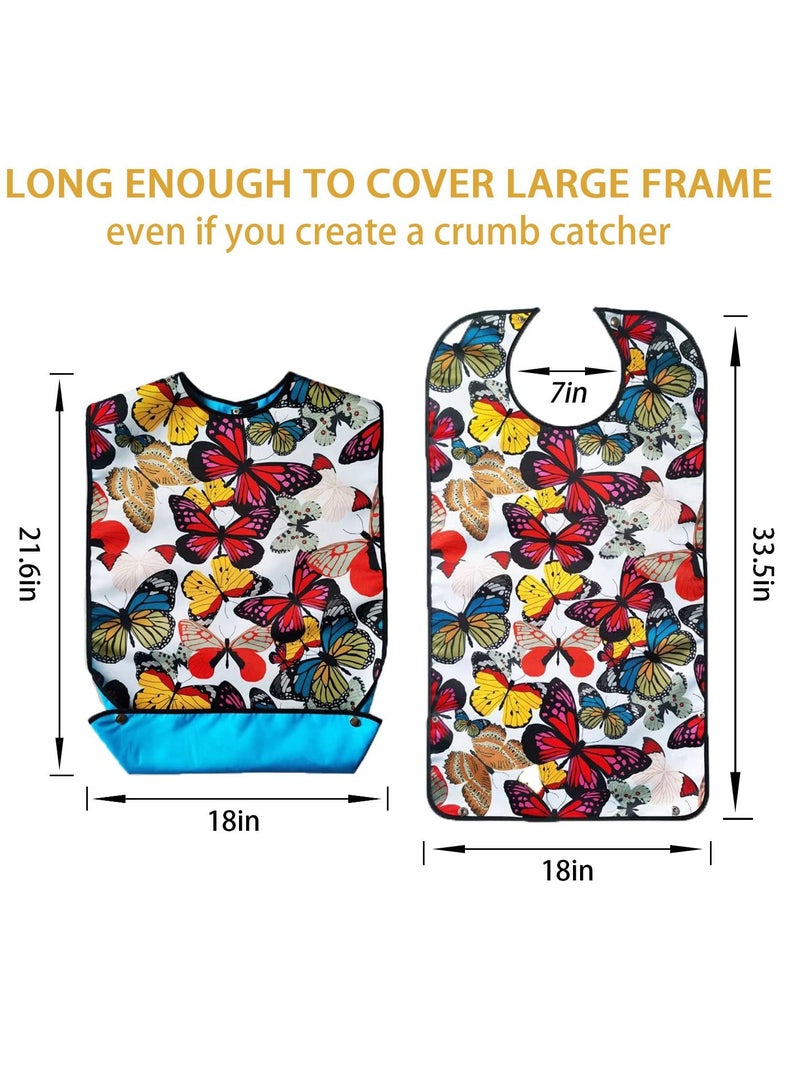 Excefore Waterproof Washable Adult Bibs for Elderly Women, Reusable Large Adult Bibs for Eating with Snaps, Feeding Bibs for Adults Senior Citizens with Crumb Catcher, Designed for Comfort and Convenience - Image 5