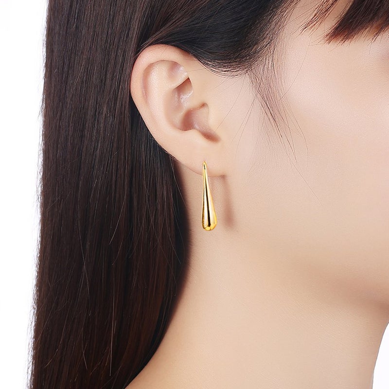 ARMRA Fashion Classic Sterling Silver Thread Drop Earrings Teardrop Back Chunky Dangle - Image 2