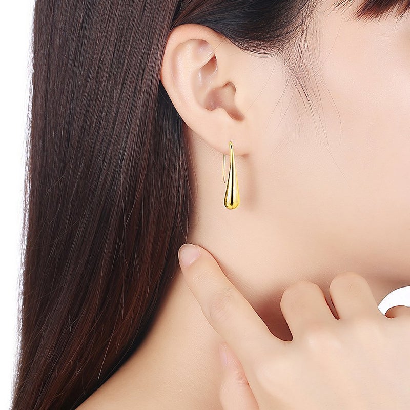 ARMRA Fashion Classic Sterling Silver Thread Drop Earrings Teardrop Back Chunky Dangle - Image 3