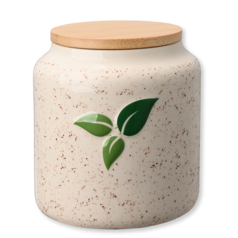 Miicol Ceramic Storage Canister with Airtight Lid, Food Storage Container, Round Tea Canister, Pantry Organizer, Kitchen Storage Jar for Coffee Bean, Flour, Pasta, Sugar, Spices, 20 fl.ozâ€Œ - Image 1