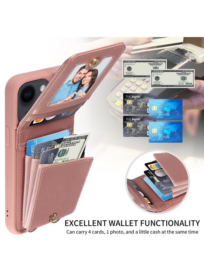 S-TOP Case For iPhone 14 Crossbody Lanyard Zipper Wallet Leather Phone Case - Image 2