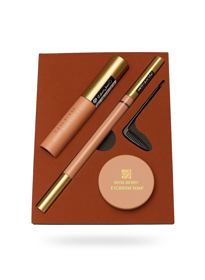 ROSE BERRY Eyebrow Kit - Eyebrow Pencil Eyeliner 1g, Eyebrow Gel Mascara 7g, Eyebrow Soap 4g - Image 2