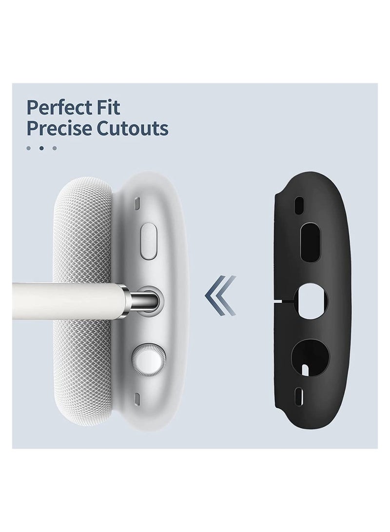 Silicone Case Cover for AirPods Max Headphones Anti Scratch Ear Cups and Headband Accessories Skin Protector Black - Image 3