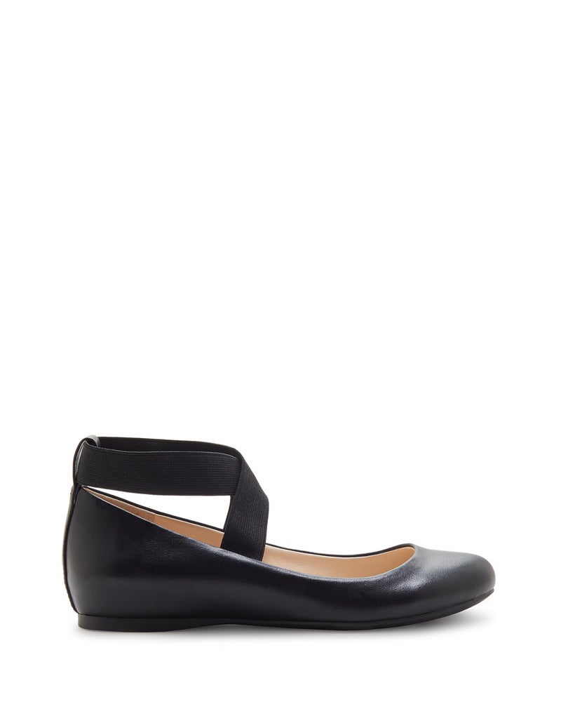 Jessica Simpson Women’s Mandayss Criss-Cross Ankle Ballet Flats with Straps, Black Sleek, 8.5 - Image 4