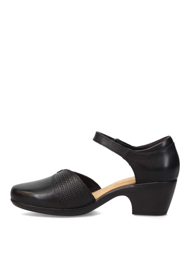 clarks Women's Emily Rae Pump, Black Leather, 8 Narrow - Image 5