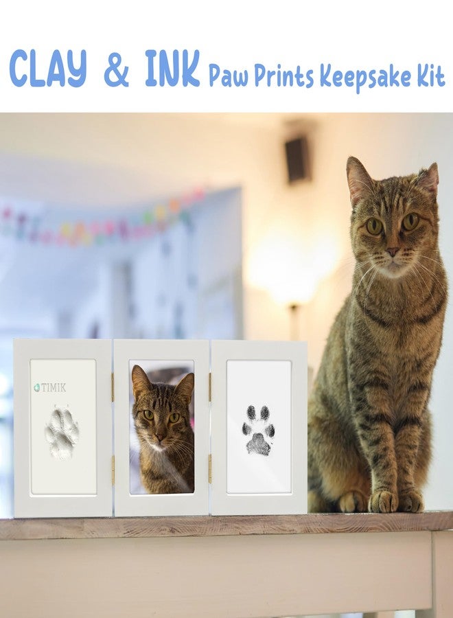 MYPAWLETS Ink&Clay Paw Print Kit Keepsake,Inkless Ink Pad & Soft Clay for Dogs/Cats Paw Prints,Pet Paw Print Impression Kit,Paw Print Stamp Pad for Dogs or Cats,DIY Gifts for Pet Owners-White - Image 2