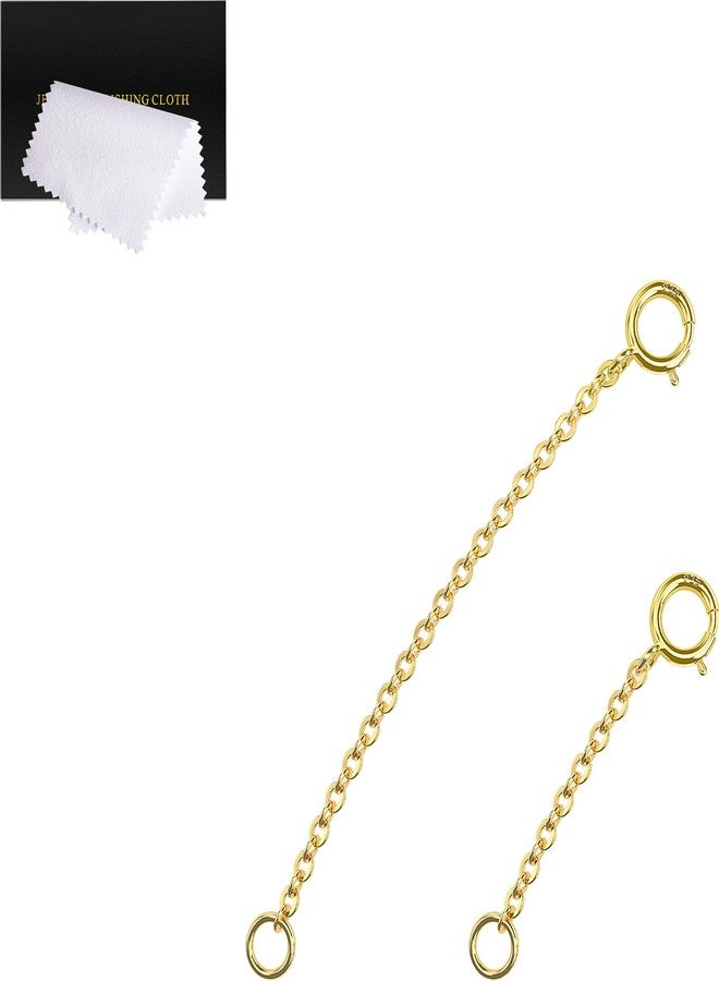 VANBARIS Necklace Extenders for Women, Gold Bracelet Extender Gold Chain Anklet Jewelry Extension for Women, 2 Piece Set (1, 2 Inches) - Image 1