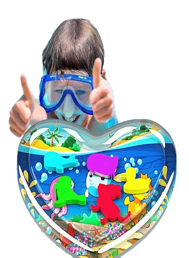 N2K2 ENTERPRISE Heart Shape Baby Water Playmate For Infants And Toddlers Inflatable Baby Slapped Pad Toy Tummy Time Floor Cushion Fun Activity Play Center Indoor Outdoor,Blue - Image 5