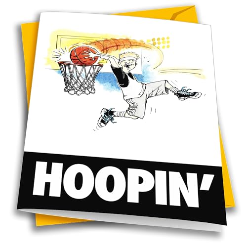 Play Strong Basketball Dunkin' Birthday Card 1-Pack (5x7) Power Player Illustrated Sports Birthday Cards Greeting Cards- Awesome for Basketball Players, Coaches and Fans Birthdays, Gifts and Parties! - Image 1