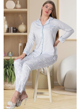 Mecit Pijama Mecit Pajamas Mecit 5143 Blue Buttoned Women's Pajama Set  - Image 1