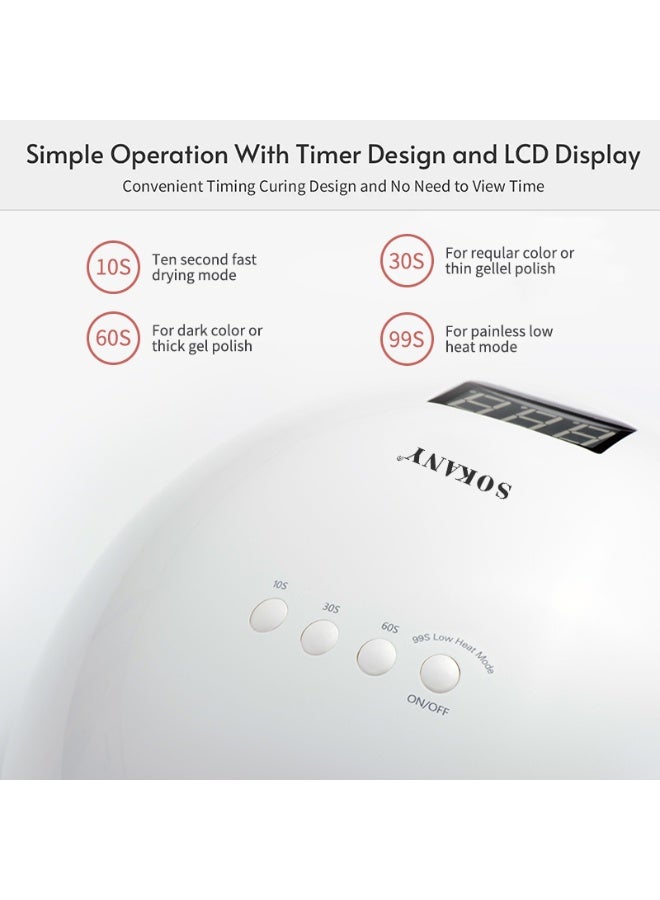 sokany SK-923 Smart Dry Nail Dryer  with Gel Polish Lamps - 3-Speed IR Touch-Free - Image 3