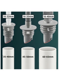 sokany 2 Pack Sewer Pipe Seal Ring Sealing Cover, Preventer Silicone Odor Proof Drainage Trap, Suitable for Bathroom Bathtub Kitchen Cleaning Tools, Medium (Grey)  - Image 2