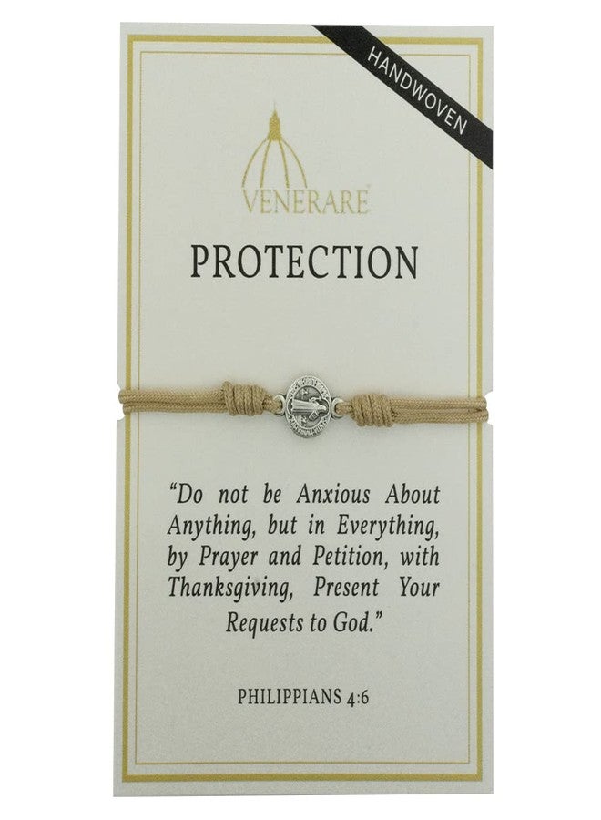 VENERARE Adjustable Saint Benedict Medal Bracelet | Durable Tan Cord | Patron Saint of Students | Great Catholic Gift for First Communion, Confirmation, and Graduation - Image 4