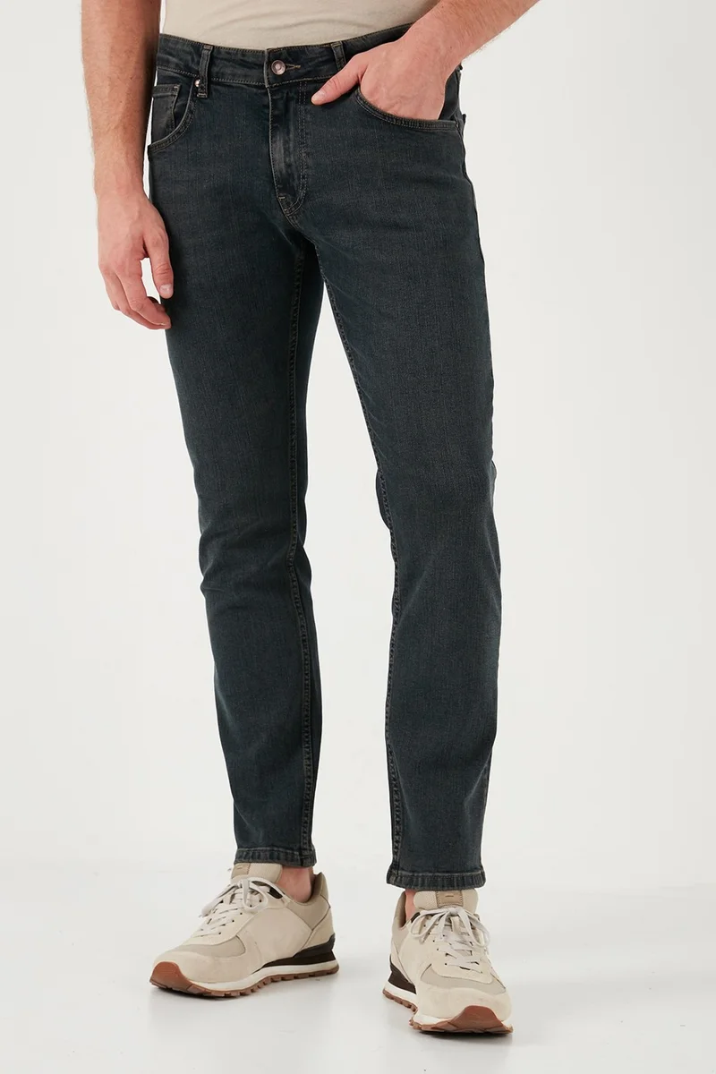 بوراتي Stretch Cotton Regular Fit Normal Waist Straight Leg Jeans Men's Jeans 2212S19PARMA