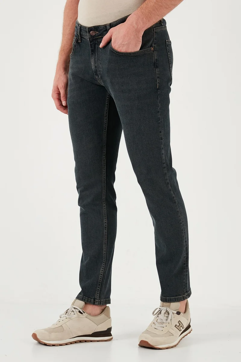بوراتي Stretch Cotton Regular Fit Normal Waist Straight Leg Jeans Men's Jeans 2212S19PARMA