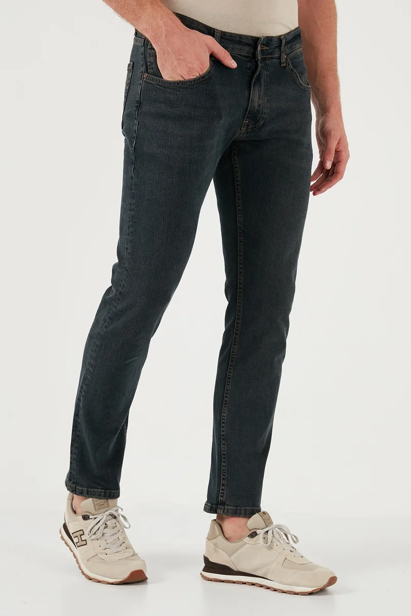 بوراتي Stretch Cotton Regular Fit Normal Waist Straight Leg Jeans Men's Jeans 2212S19PARMA