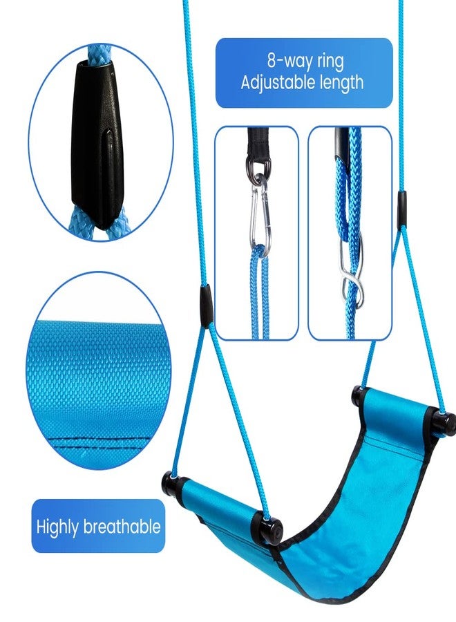 nets Tribe Children Outdoor Swing Seat, with Snap Hook, Adjustable Ropes, for Kids Playground, Indoor/Outdoor Backyard, Trees, Swing Set (Blue) - Image 2