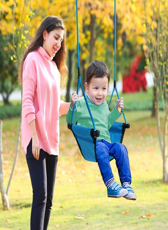 nets Tribe Children Outdoor Swing Seat, with Snap Hook, Adjustable Ropes, for Kids Playground, Indoor/Outdoor Backyard, Trees, Swing Set (Blue) - Image 4