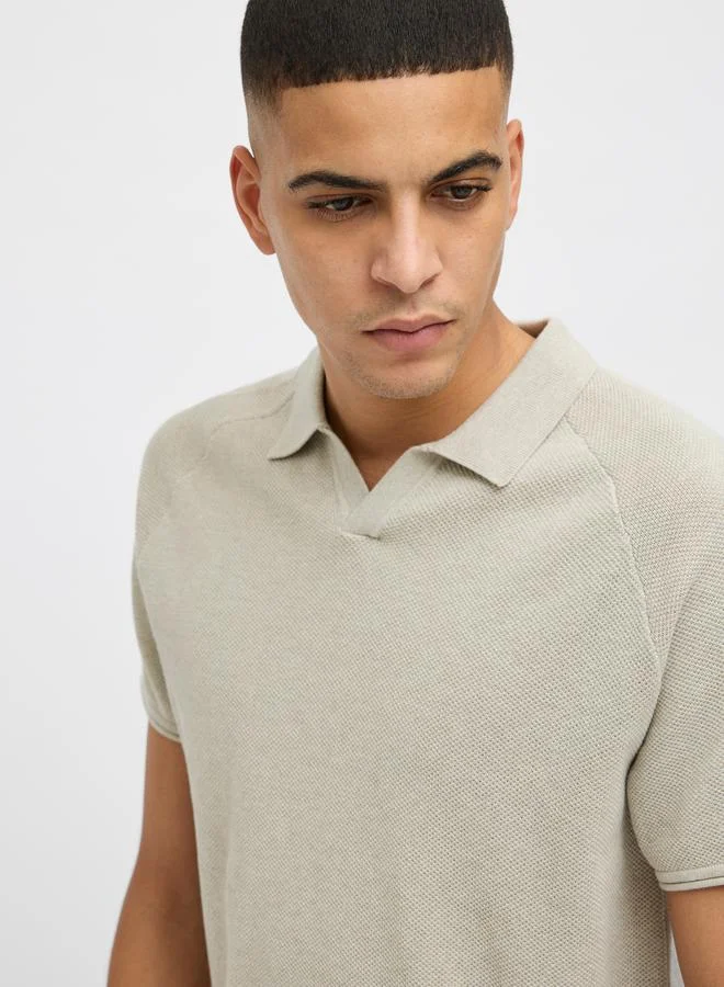 JACK & JONES Solid Short Sleeve Polo Neck Tshirt