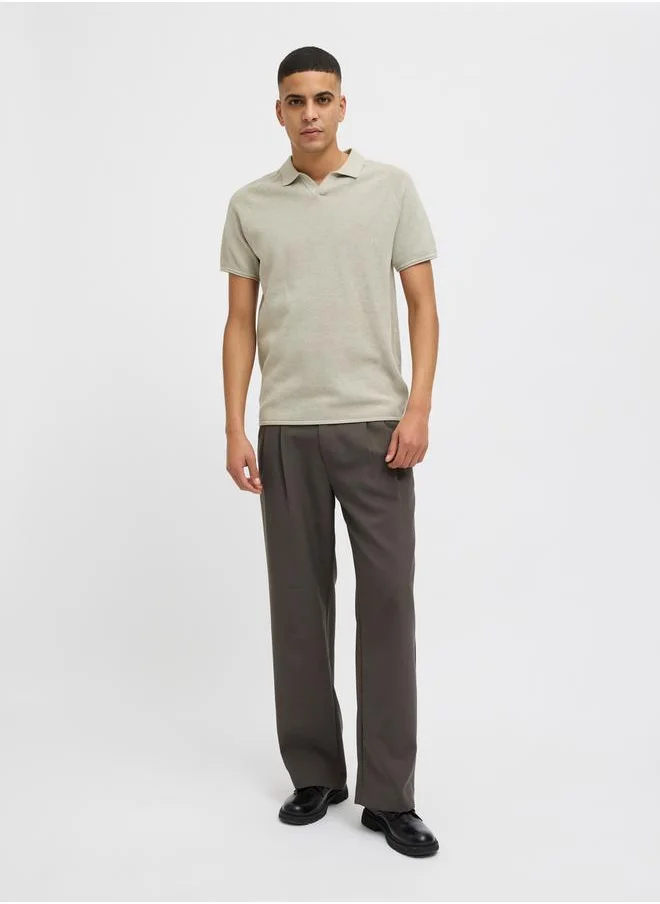 JACK & JONES Solid Short Sleeve Polo Neck Tshirt