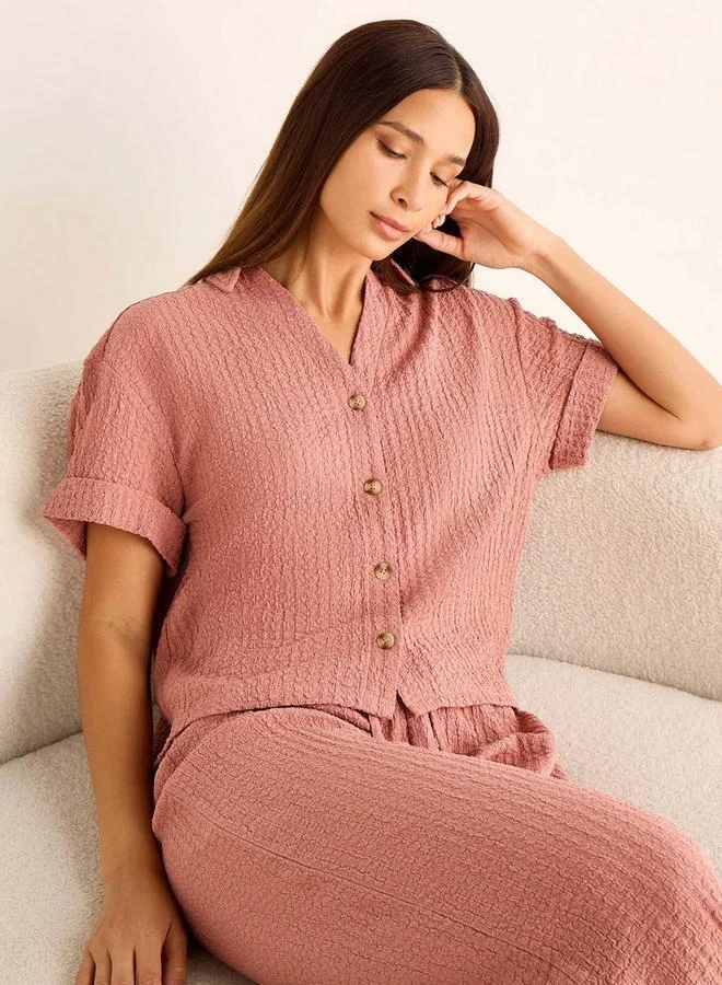 سبلاش فيڤ Coord Set with Shirt & Wide Leg Pants