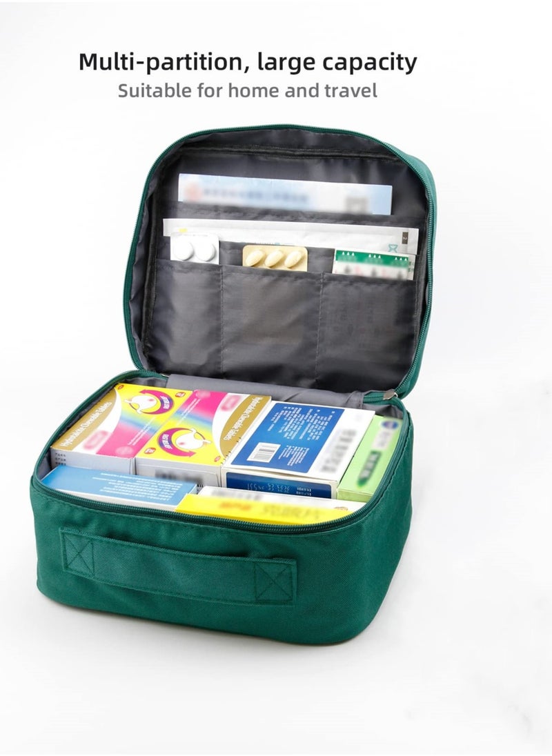 Cuken Empty First Aid Bags, Travel Medicine Bag, Medical Supplies Organizer, Portable Medical Medicine Bags Portable Kit for Traveling, Car, Home, Camping, Office, Hiking, Outdoor ( Green)  - Image 4