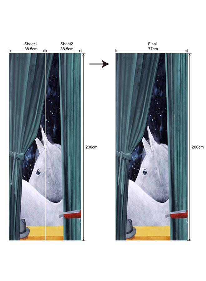 Bluejw Foreign Trade Goods 77/90cm Landscape Decoration Simulation Door Stickers Bedroom Living Room Door Renovation Pvc Wall Stickers A Generation Of Hair - Image 1