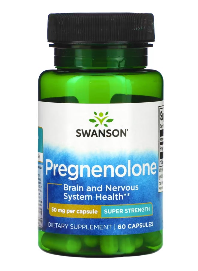 SWANSON Pregnenolone Super Strength 50 mg 60 Capsules