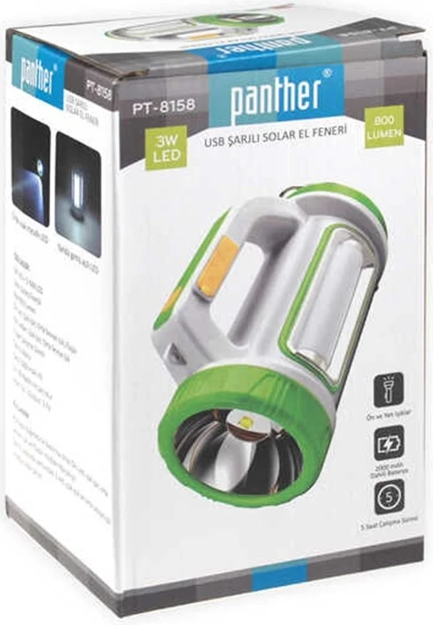 بانثر PT-8158 Solar USB Rechargeable Flashlight