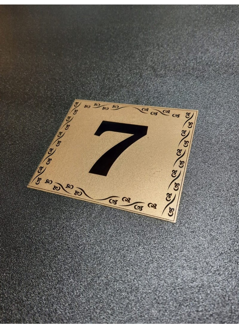 GEN Door Number 10X12 cm Adhesive No 7 Metallic Golden Yellow  - Image 2