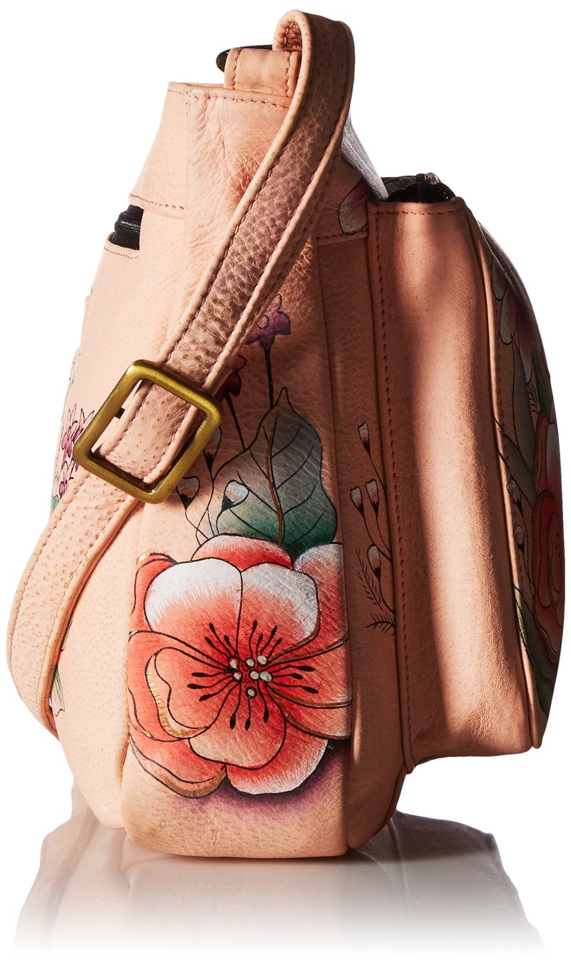 Anna by Anuschka Women's Zip-top Multi-Compartment Organizer Medium Crossbody, Vintage Garden - Image 3