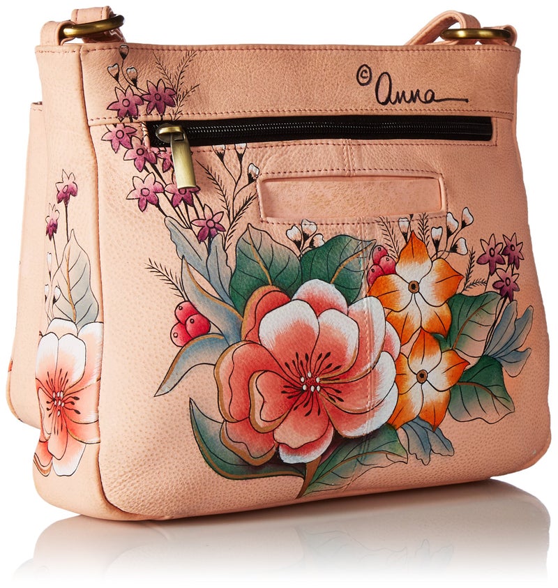 Anna by Anuschka Women's Zip-top Multi-Compartment Organizer Medium Crossbody, Vintage Garden - Image 2