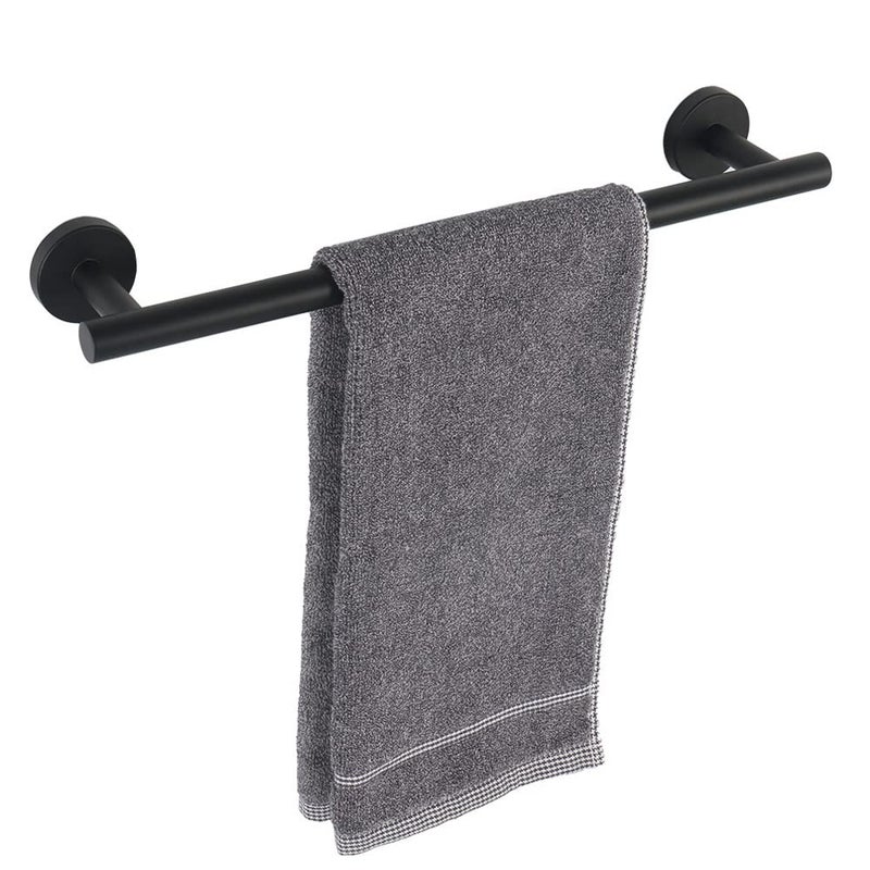 TocTen Bath Towel Bar Thicken SUS304 Stainless Steel Bathroom Towel Holder Towel Rod for Bathroom Heavy Duty Wall Mounted Towel Rack Hanger 18IN Matte Black