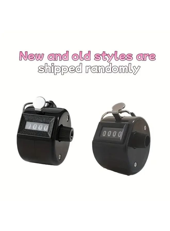 عداد يدوي ميكانيكي أسود 4 أرقام، عداد نقر كفي لا يحتاج إلى بطارية - Image 3