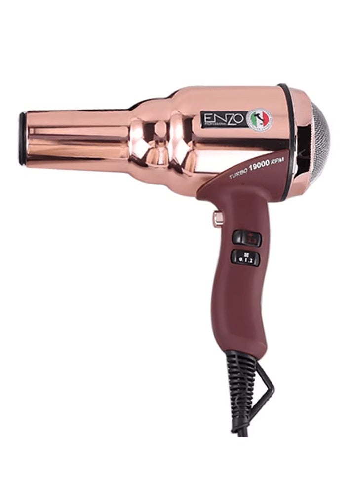 ENZO Professional - ENZO EN-8228 2000W PINK  Professional Hair Dryer – Ionic Technology, 3 Heat Settings, 2 Speed Settings, and Concentrator Nozzle-Intl Version - Image 1