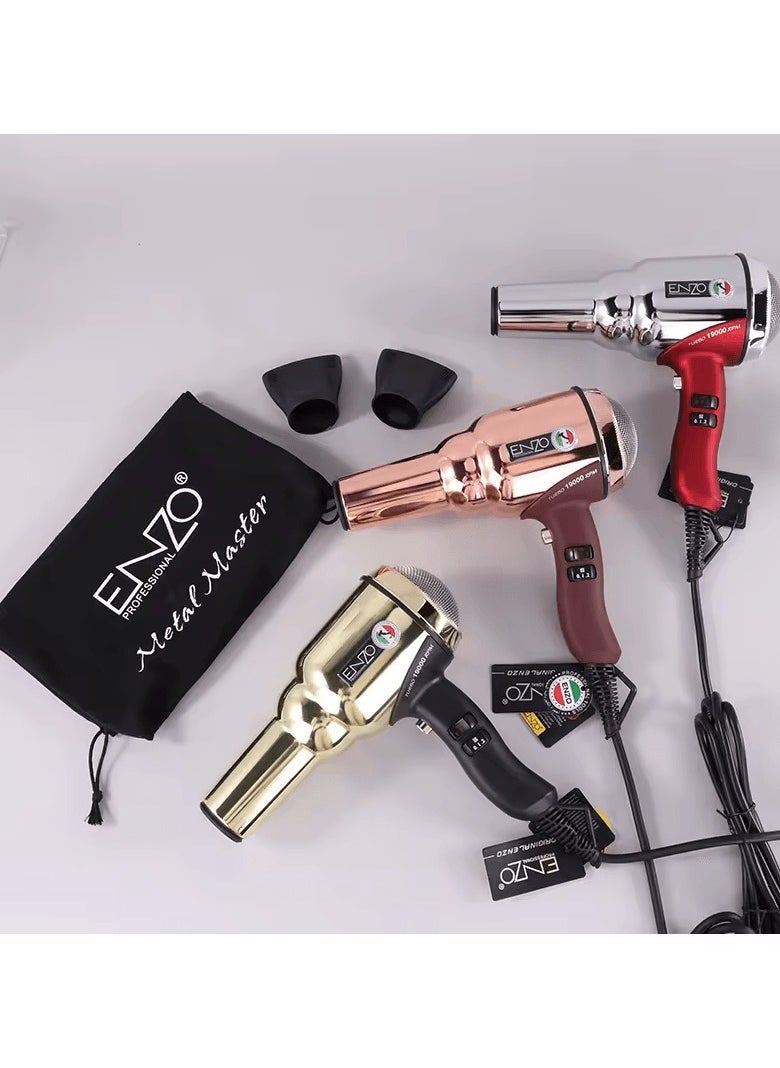 ENZO Professional - ENZO EN-8228 2000W PINK  Professional Hair Dryer – Ionic Technology, 3 Heat Settings, 2 Speed Settings, and Concentrator Nozzle-Intl Version - Image 1