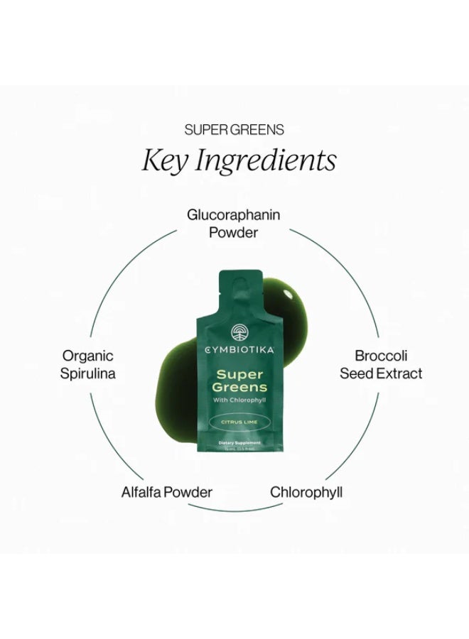 Cymbiotika Super Greens with Chlorophyll - Organic Superfood Greens Supplement for Cellular Detox, Energy Boost & Immunity - Spirulina, Kale, Broccoli Seed, Glucoraphanin - Citrus Lime - 30-Day Supply (30 Pouches) - Image 3