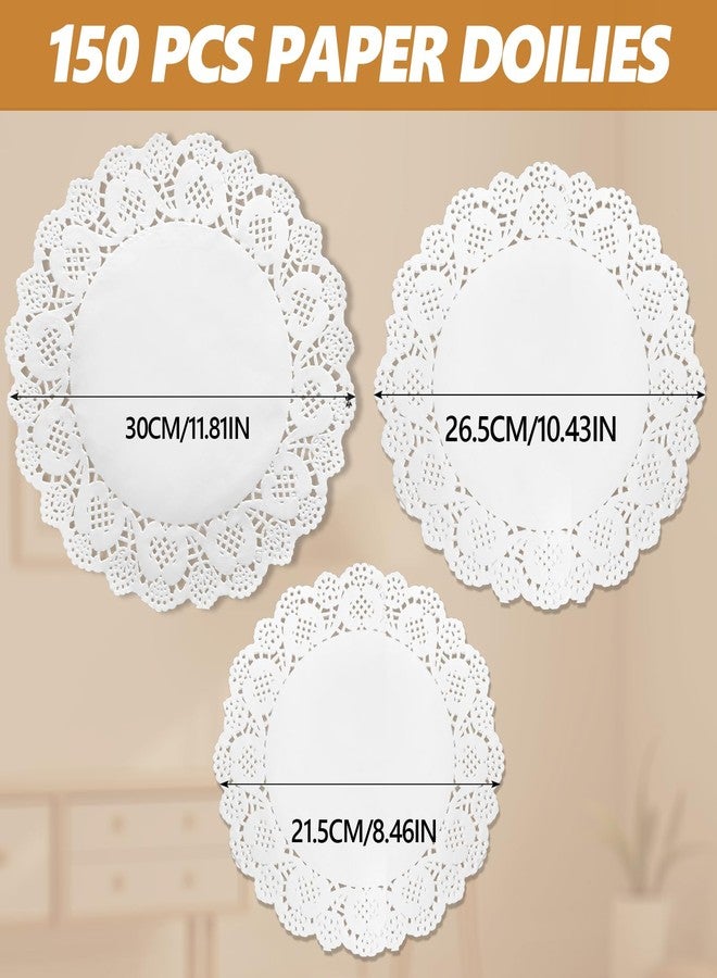 Dijedev 150 Pcs Paper Lace Doilies, 8.5", 10.5", 12" White Paper Doilies Assorted Sizes for Cake, Dessert, Grilled, Fried Food, Tableware Decoration, Crafts, Party Table, Wedding - Image 2