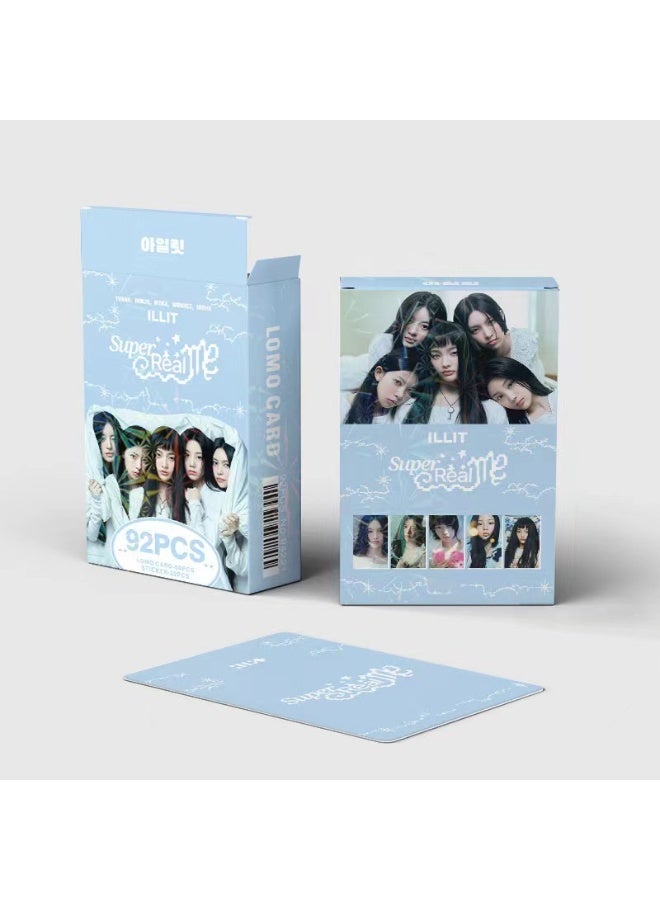 NIBEMINENT 92 Pcs Kpop ILLIT SUPER REAL ME Lomo Cards Card For Fans Collection Gifts - Image 2