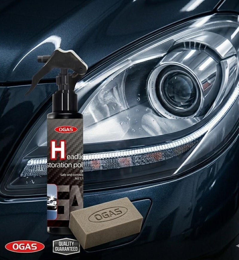 OGAS Car Headlight Restoration Spray 120ml – Advanced Oxidation & Yellowing Remover – High-Performance Headlight Cleaner & Glass Cleaning Liquid for Crystal Clear Visibility - Image 3
