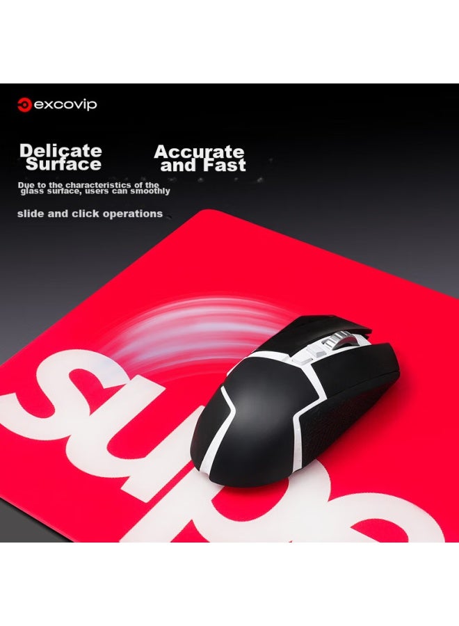 Exco Glass Mouse Pad, Professional Gaming Super Photovoltaic Mouse Pad, Hard Desk Mat, For Computer Office And Laptop, Medium To Large Size, 350*260mm, 0263 - Image 3